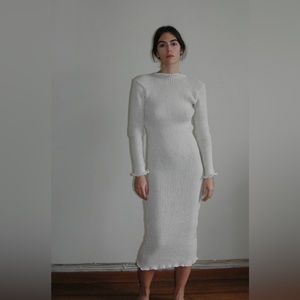 Nonna Lietta Ribbed Ruffle Dress